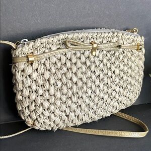 VTG AUTH RODO  RAFFIA CLUTCH CROSSBODY SHOULDER
HANDBAG